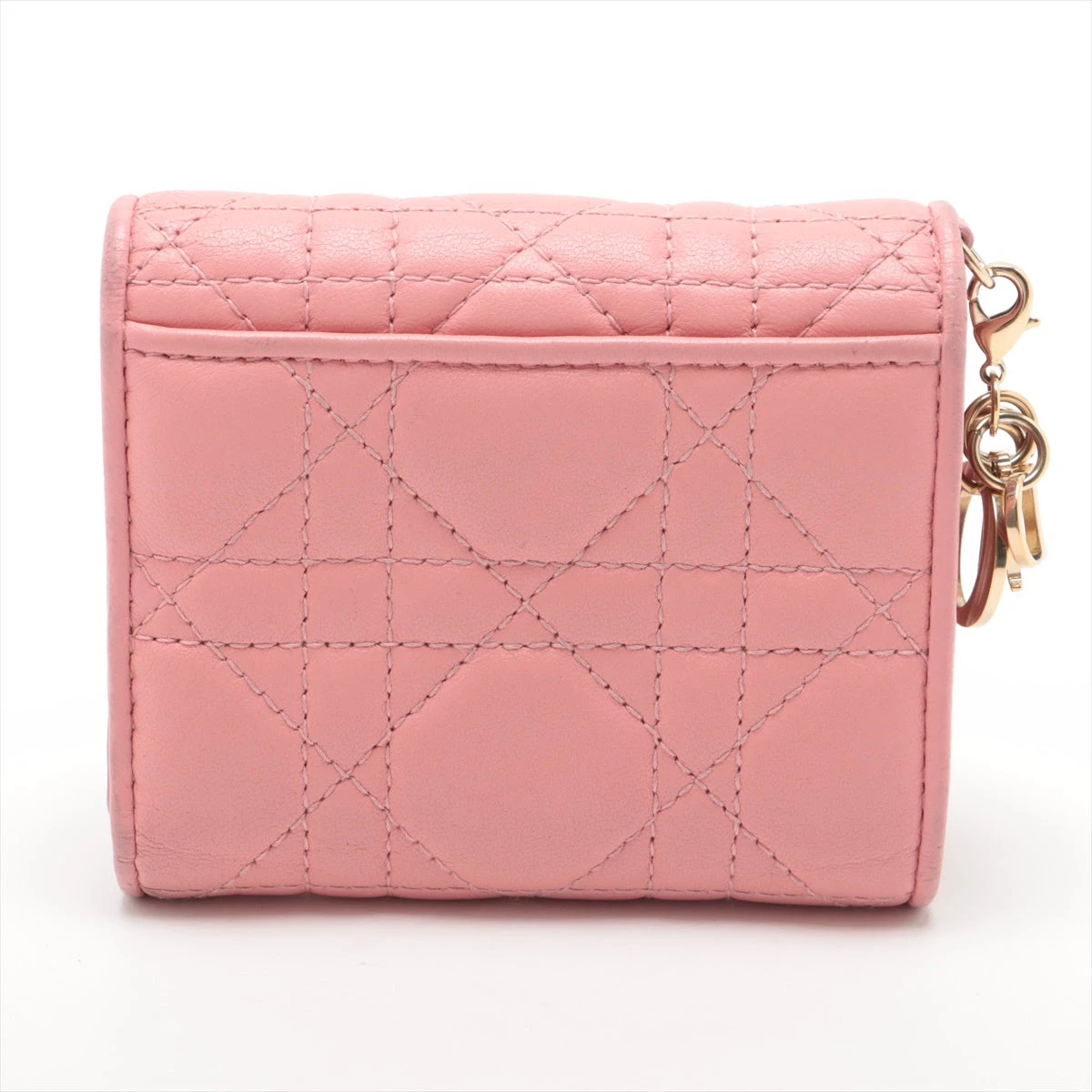 ディオール レディディオール カナージュ レザー 財布 ピンク A3491331