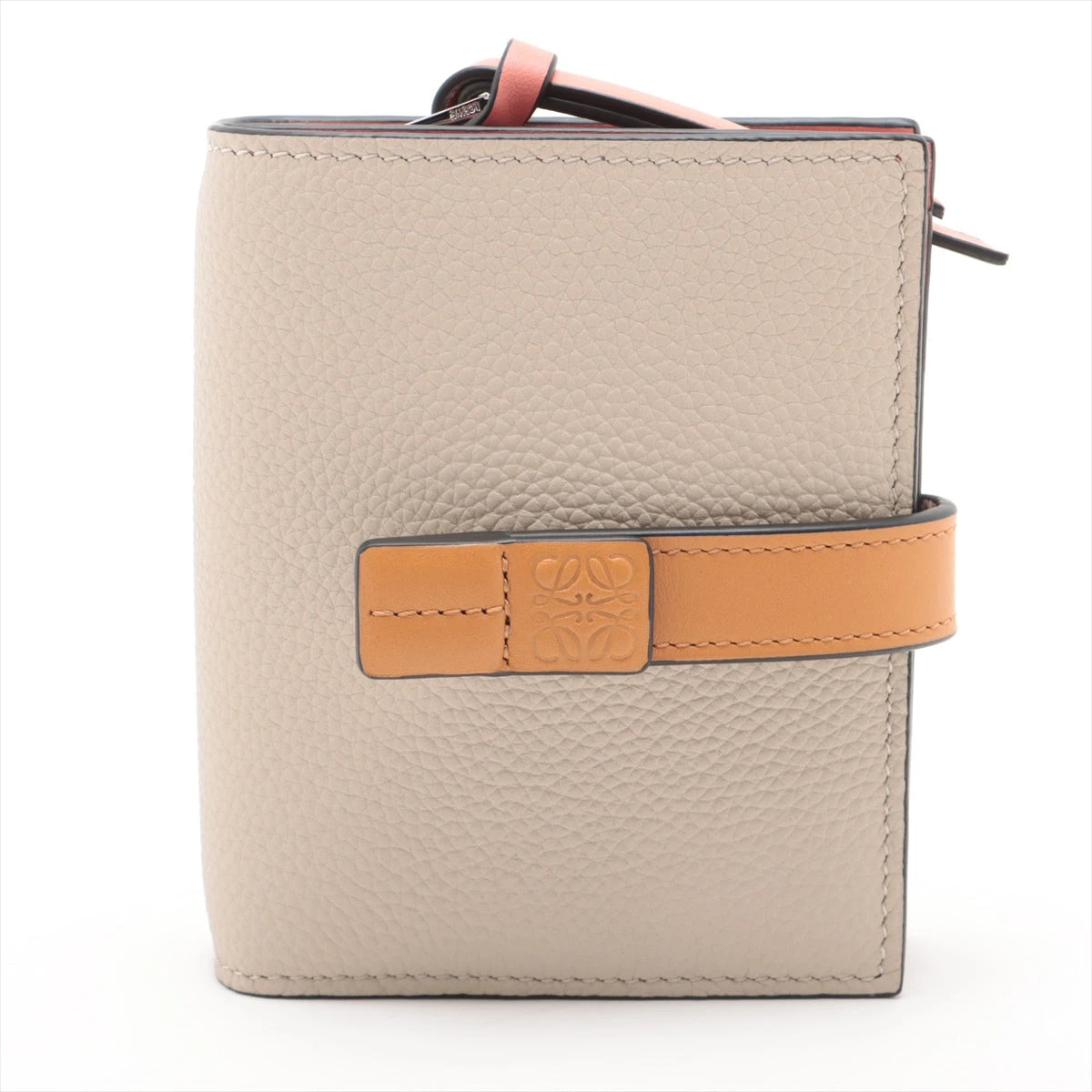 ✨️美品✨️ ロエベ アナグラム ケース シボ革 型押し レザー ベージュ ✨️美品✨️ ロエベ アナグラム コインケース シボ革 型押し レザー
