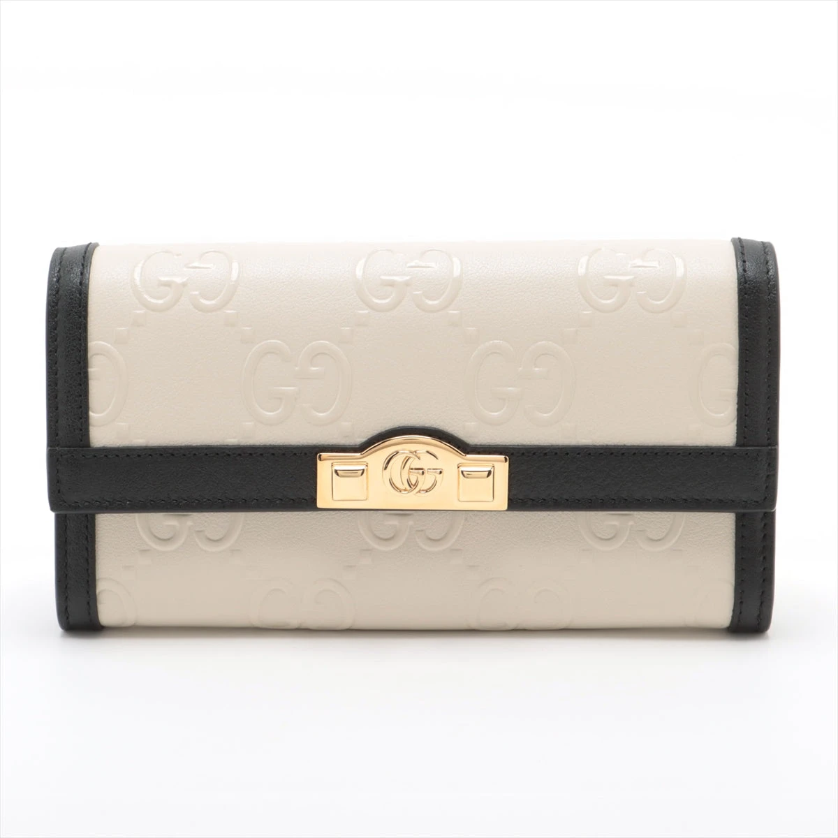 【微美品】GUCCI　グッチ　長財布　エンボスロゴ　レザー　白　ホワイト 楽天市場】グッチ GUCCI 財布 二つ折り財布 406925 CWC1G