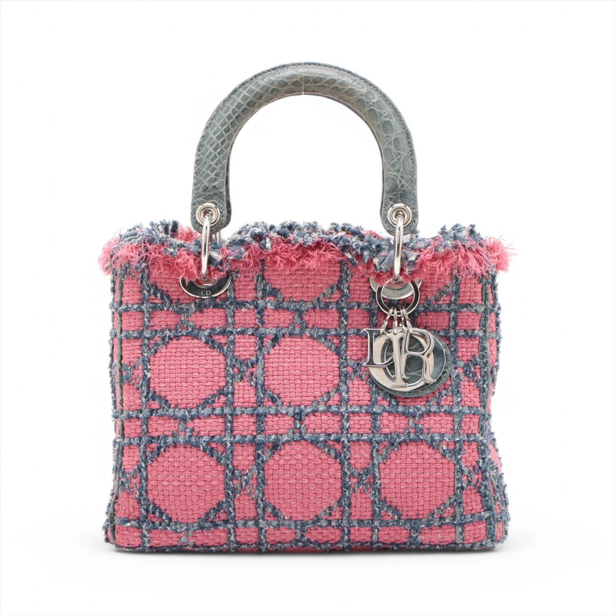 Christian Dior レディディオール ツイード ハンドバッグ ピンク
