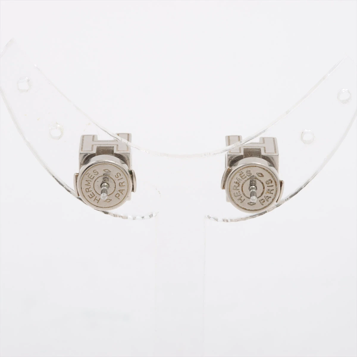 HERMES カージュ ド アッシュ Hキューブ ピアス ブラック シルバー エルメス(HERMES)エルメス カージュドアッシュ Hキューブ ピアス