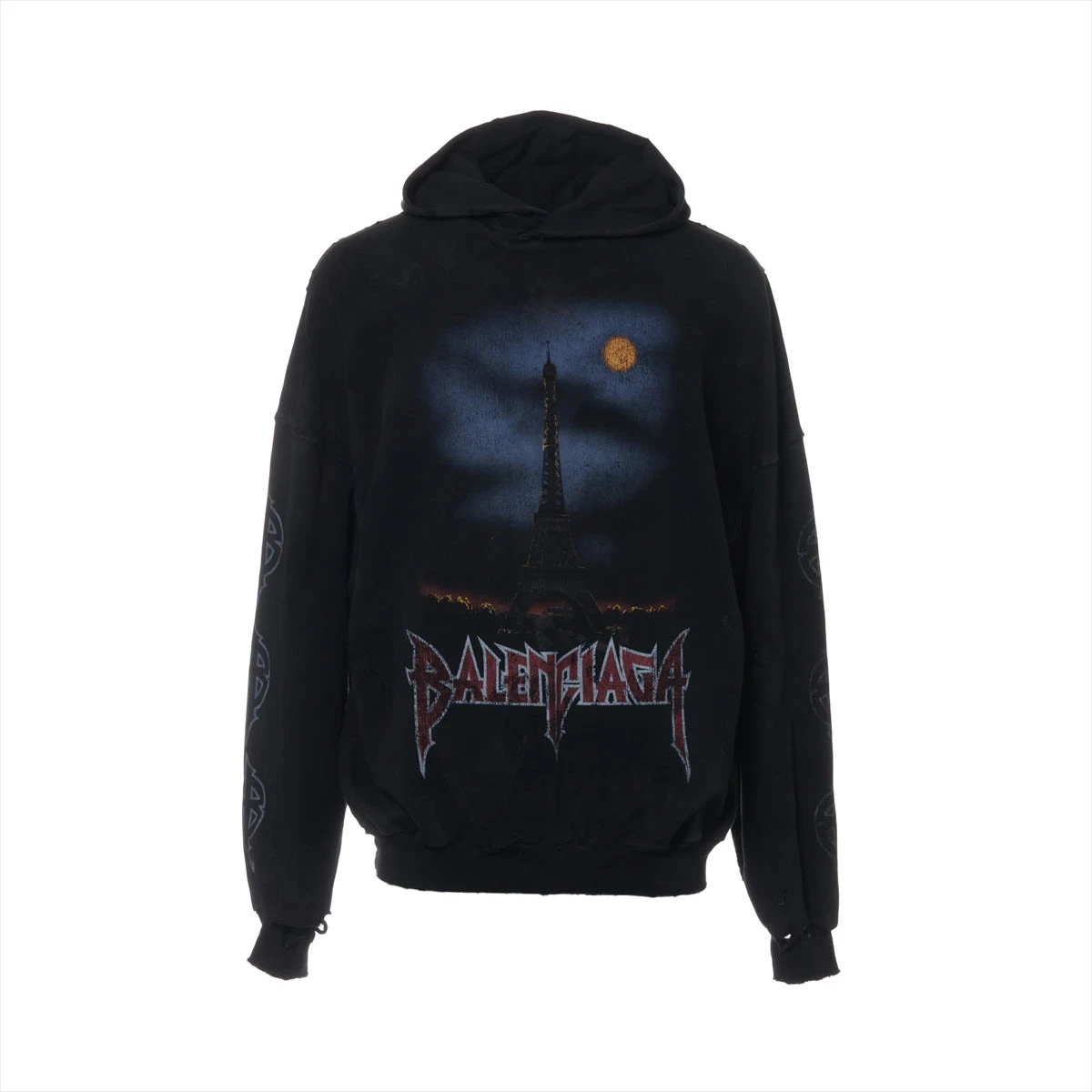 BALENCIAGA paris moon hoodie パーカー 黒