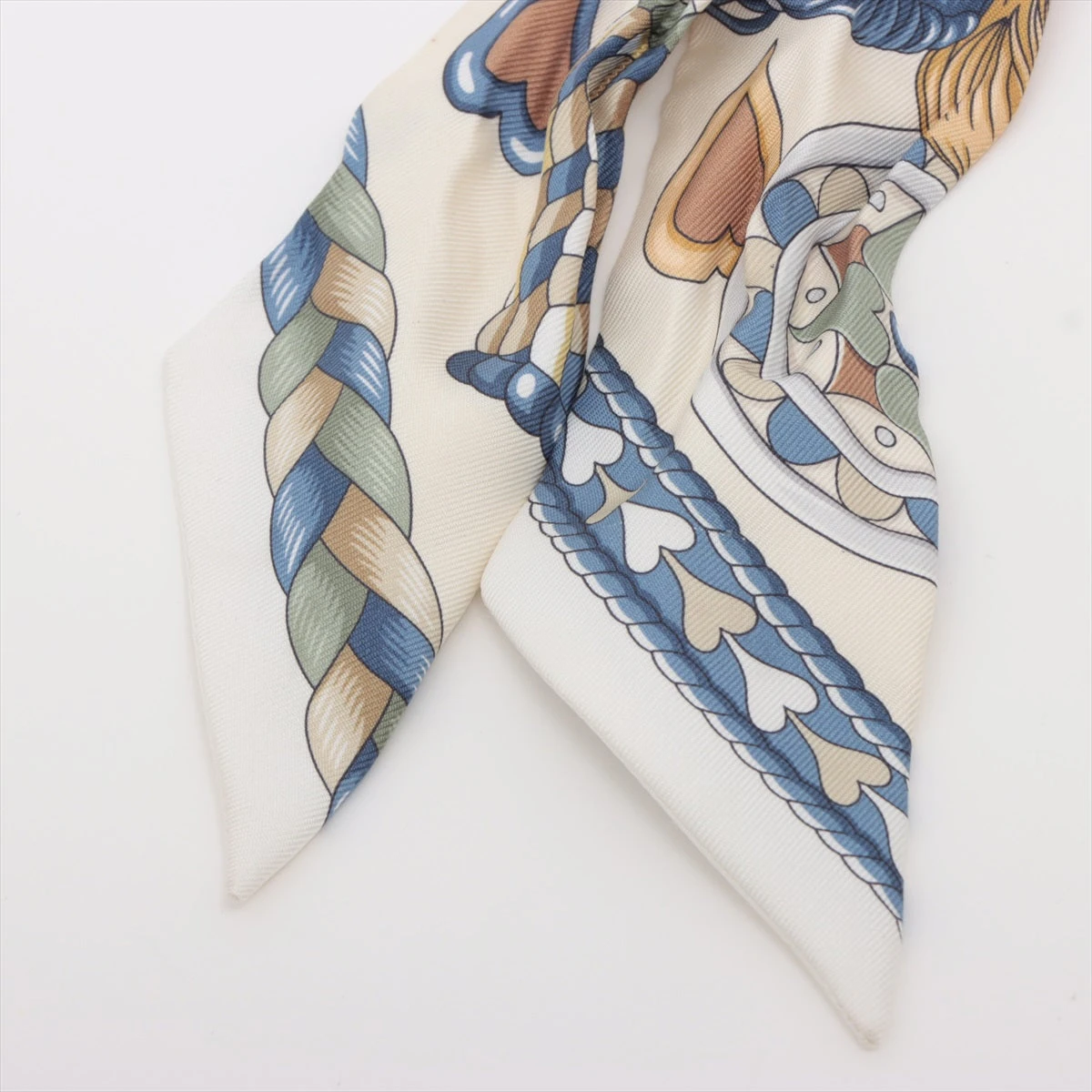 エルメス ツイリー Harnais de Coeur スカーフ シルク ベージュ