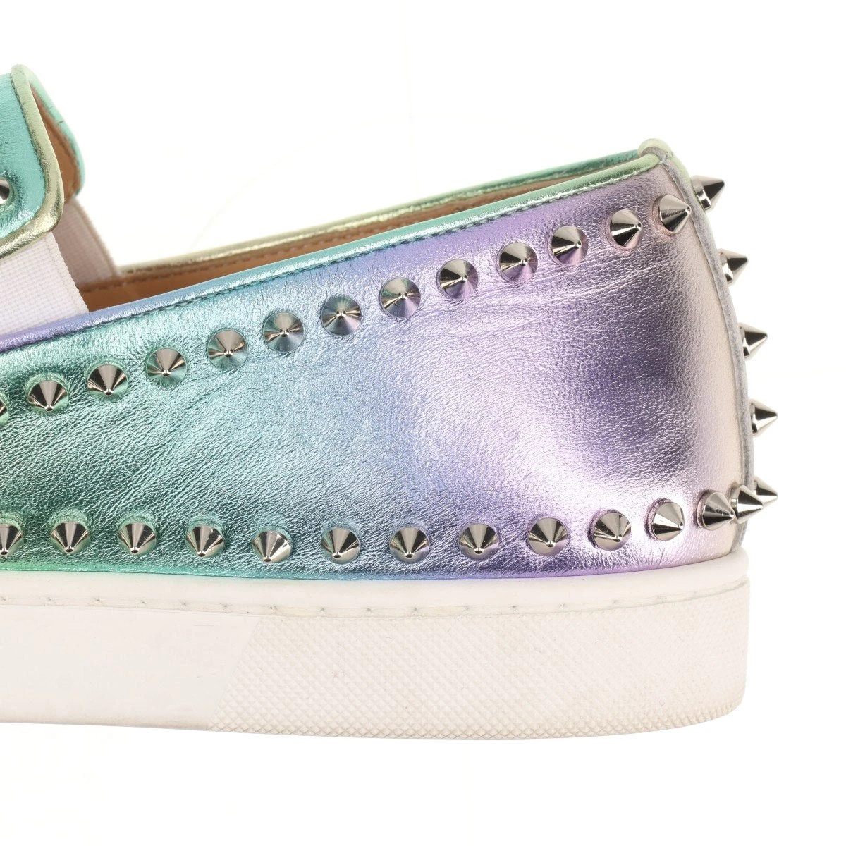*Christian Louboutin* Spikeboat メタリックレザースリッポン クリスチャンルブタン ピックボート メタリックレザー