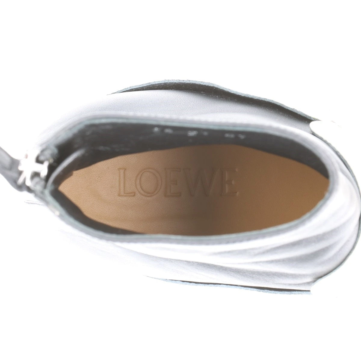 LOEWE ロエベ　ブーツ　クロコ型押し　レザー ロエベ クロコ型押し ショートブーツ 36 レディース ホワイト