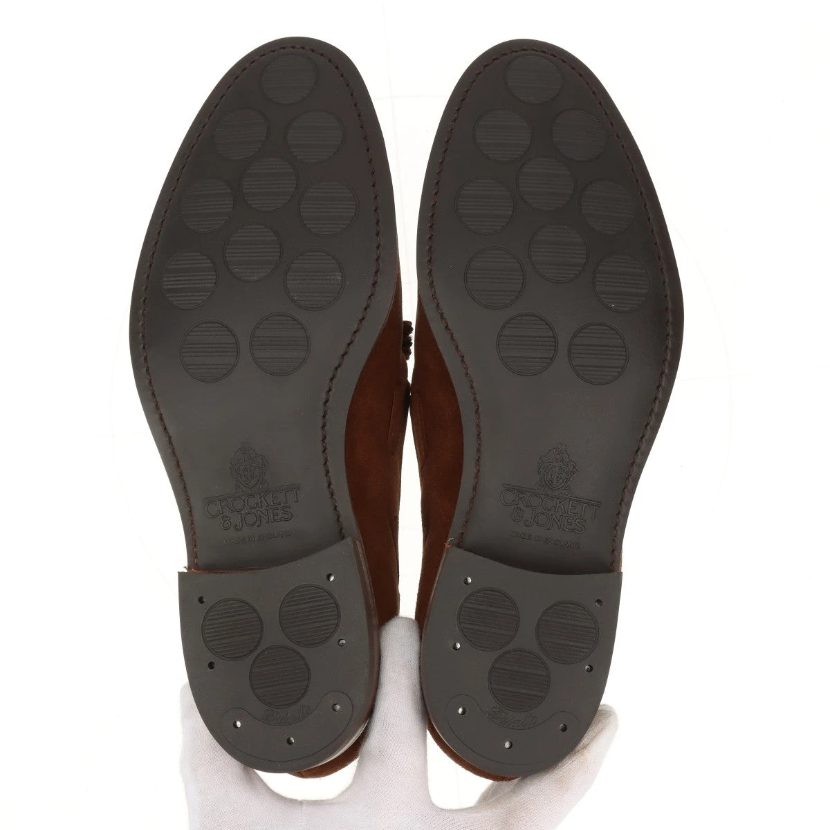 Crockett & Jones スエード ペニーローファー ブラウン 7E