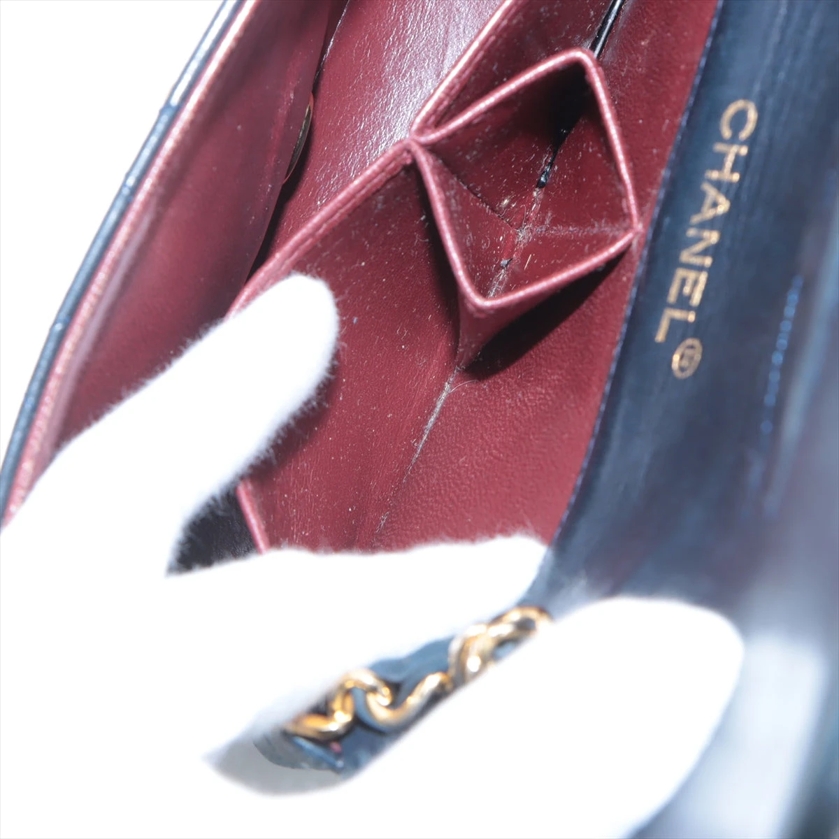シャネル 1番台 ラムスキン シングルフラップ チェーン CHANEL チェーンショルダーバッグ ゴールド金具 シングルフラップ