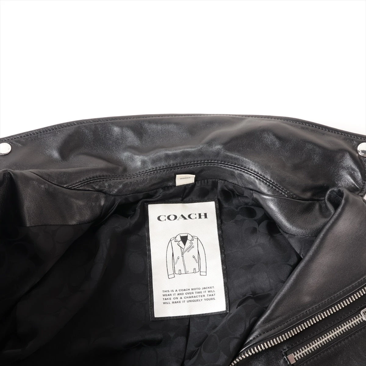 コーチ　ラム革 コーチ COACH 本革 レザーパーカー ラムレザー 裏地シグネチャー