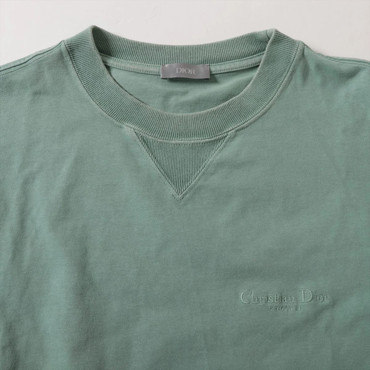 新品同様 Christian Dior クリスチャンディオール 23SS 半袖Tシャツ 313J696D0554 サイズXXL コットン ミントグリーン 刺繍 中古 4b009243 クリスチャン・ディオール Christian Dior ×Peter Doig ロゴ刺繍T