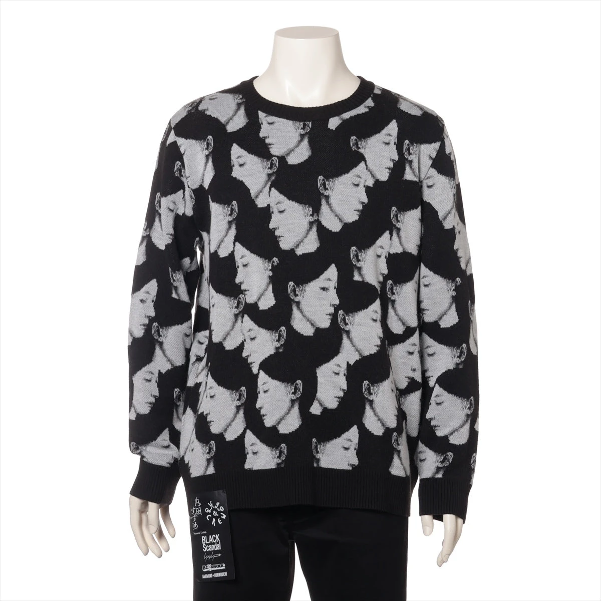 yohji yamamoto ブラックスキャンダル　薄手ニット ブラックスキャンダルヨウジヤマモト 20AW 漢字プリントロング
