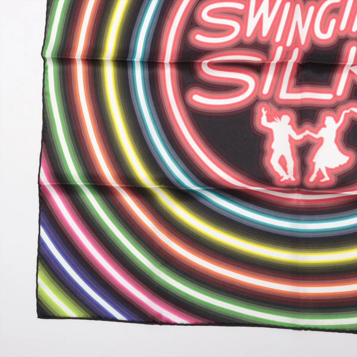 エルメス カレ70 SWINGING SILK スカーフ シルク ブラック