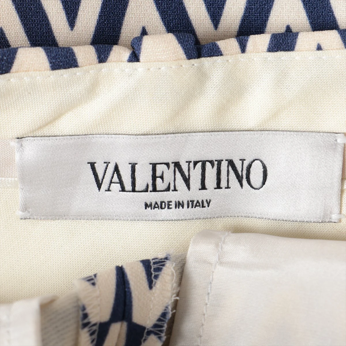 ヴァレンティノ ウール×シルク パンツ 38 レディース ネイビー  