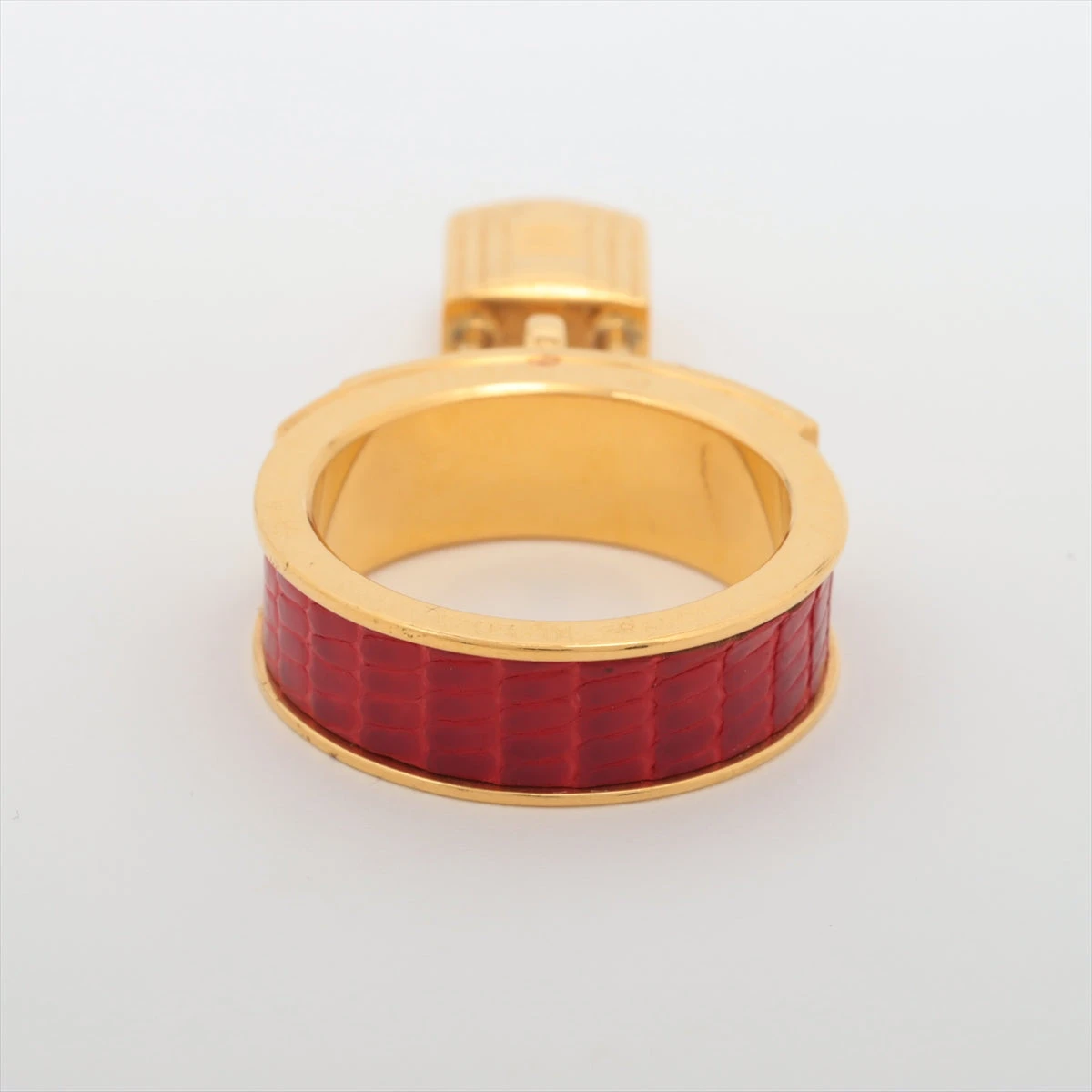 エルメス ケリー スカーフリング GP×リザード レッド×ゴールド