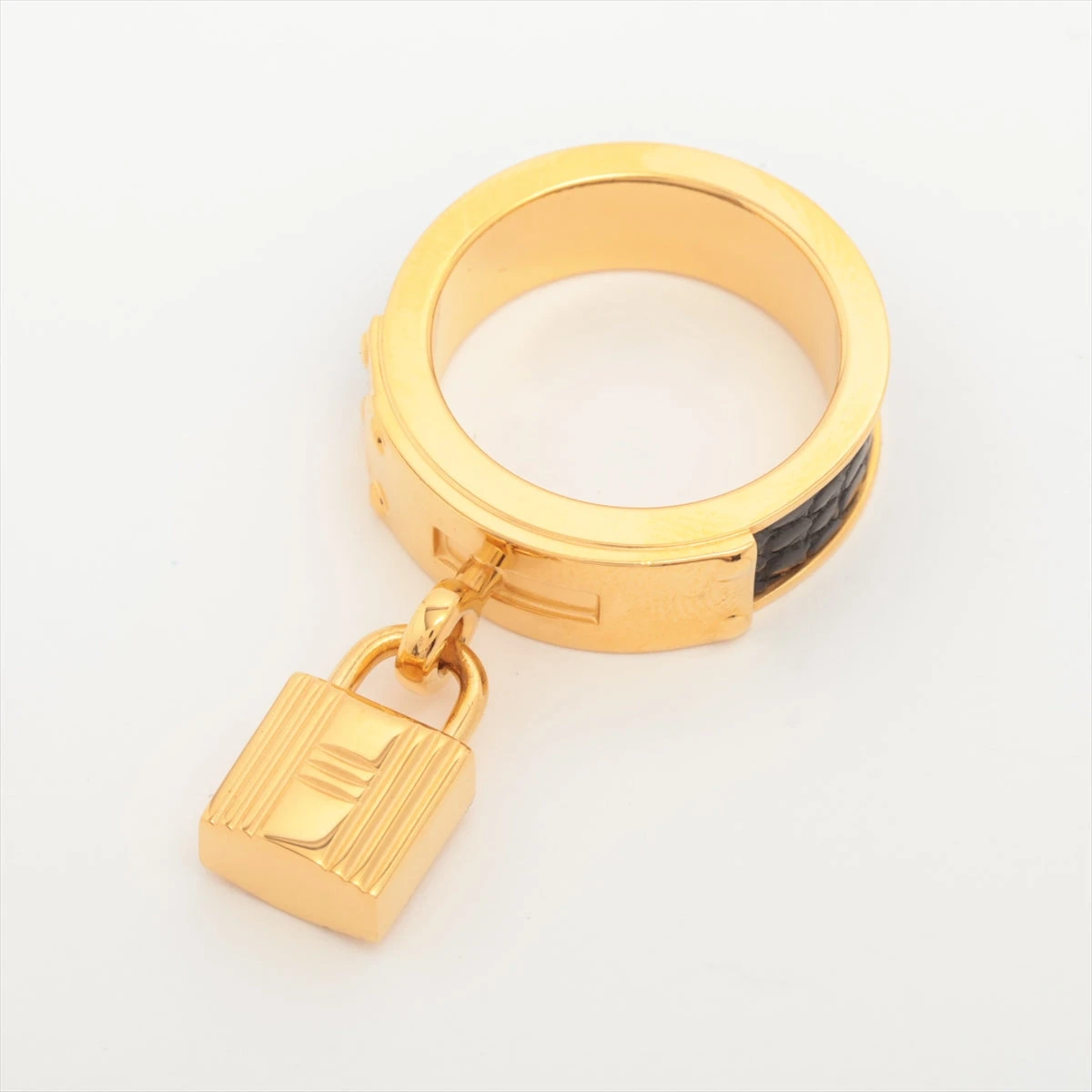 エルメス ケリー スカーフリング GP×革 ゴールド A2738079｜中古