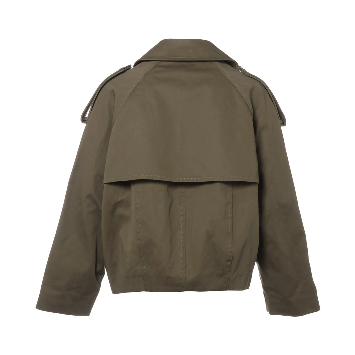 【GINGER掲載商品】 ロエベ コットン ショートコート 44 メンズ グリーン クロップド ジャケット・アウター