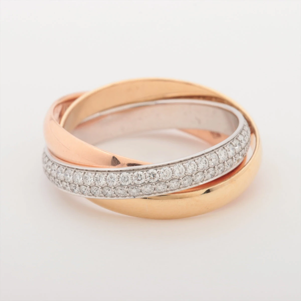 カルティエ　トリニティ　パヴェダイヤ　リング　SM　48 カルティエ トリニティ パヴェダイヤ リング SM 48