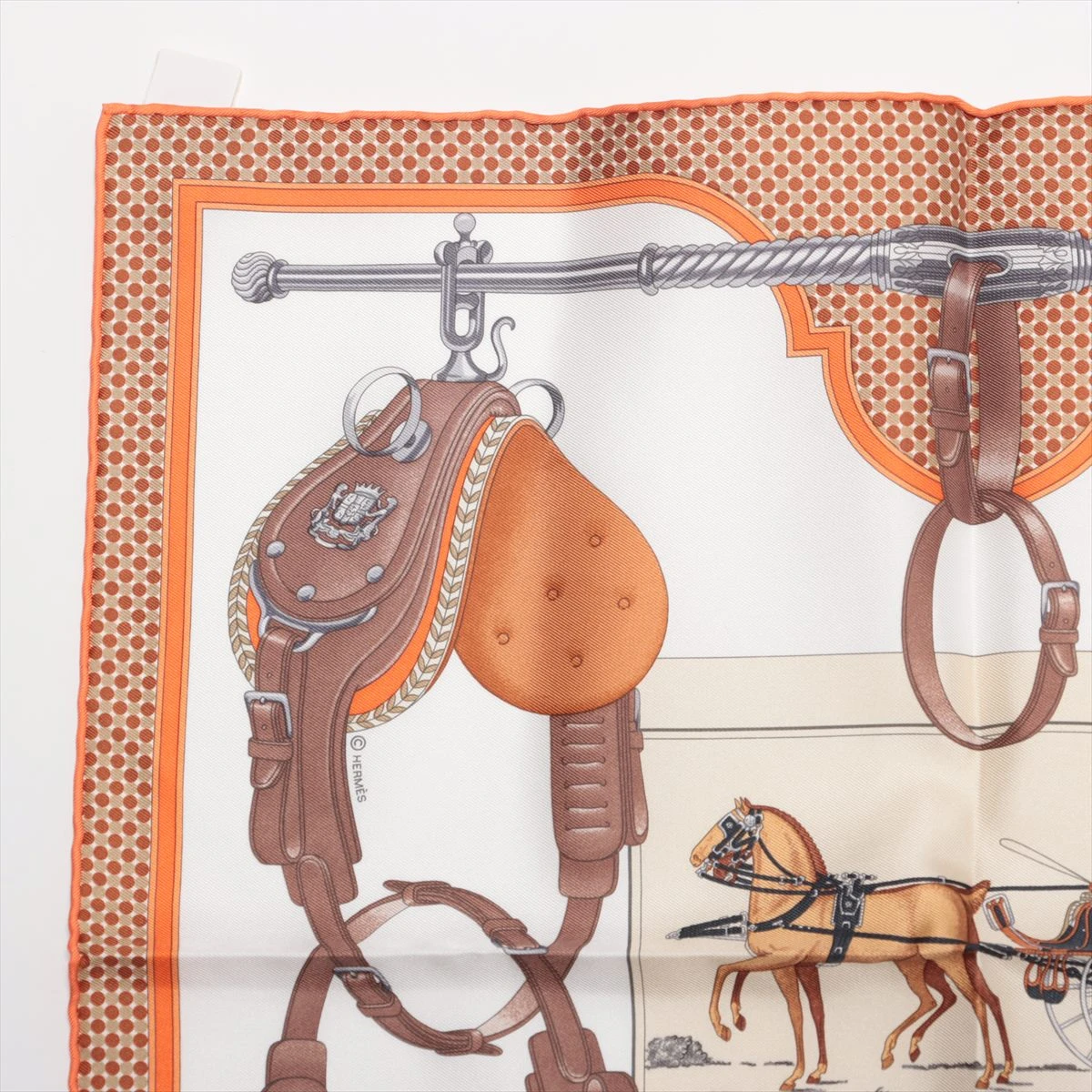 エルメス　ガヴロッシュ ガルド・ローブ・ポップ・デタイユ　オレンジ　馬 エルメス スカーフ ガヴロッシュ ガルド・ローブ・ポップ