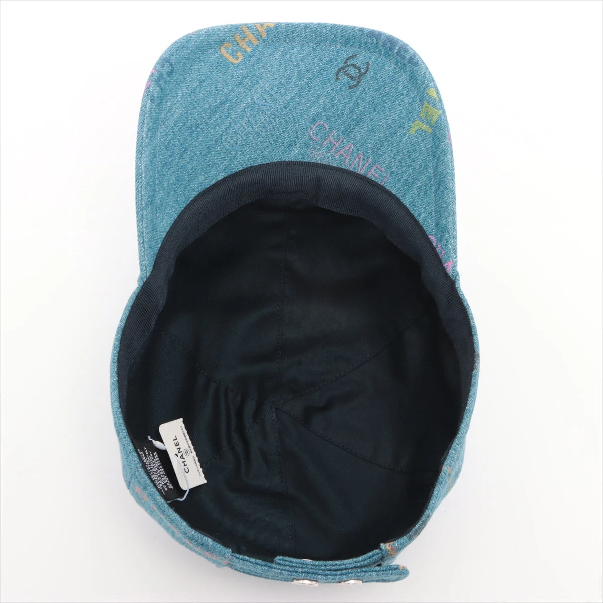 シャネル ロゴ 22P キャップ コットン ブルー A3496618｜中古