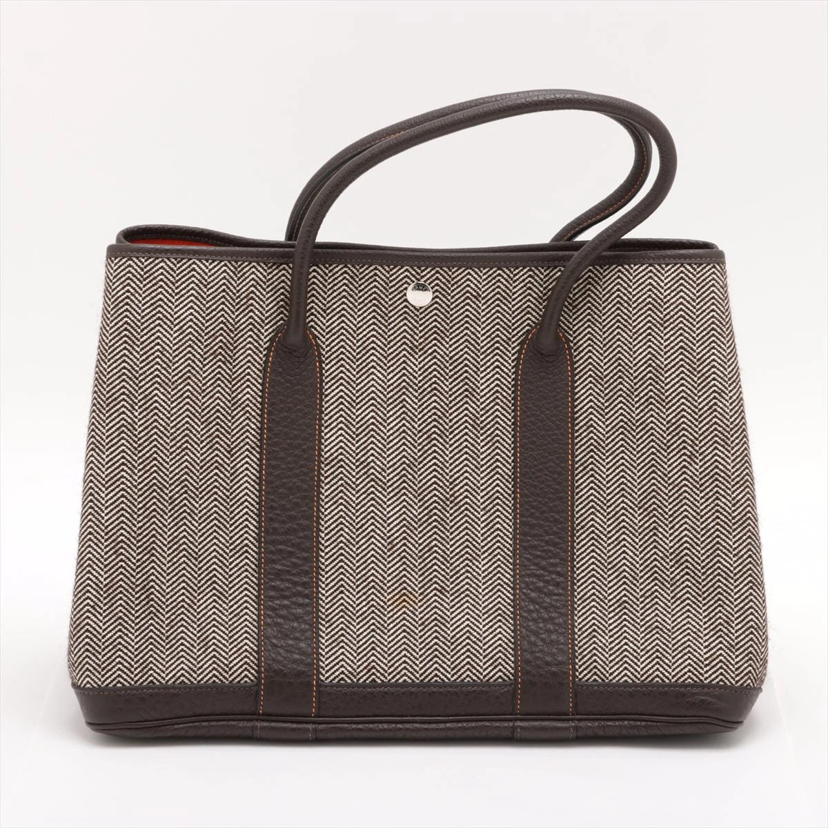 エルメス ガーデンパーティ36 PM トワルシェブロン×ブッフル ブラウン