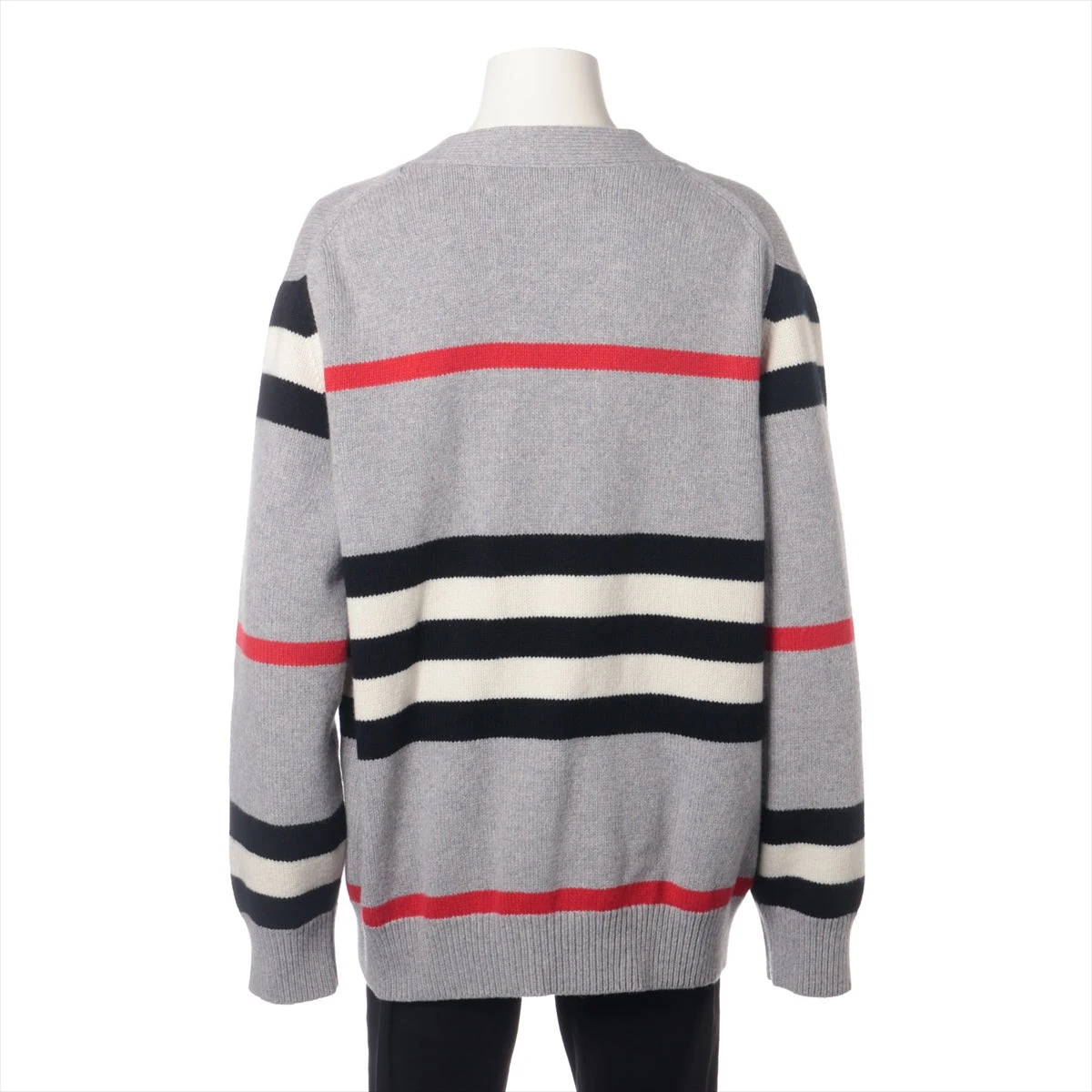 バーバリー ティッシ期 ウール×カシミヤ カーディガン L メンズ グレー 