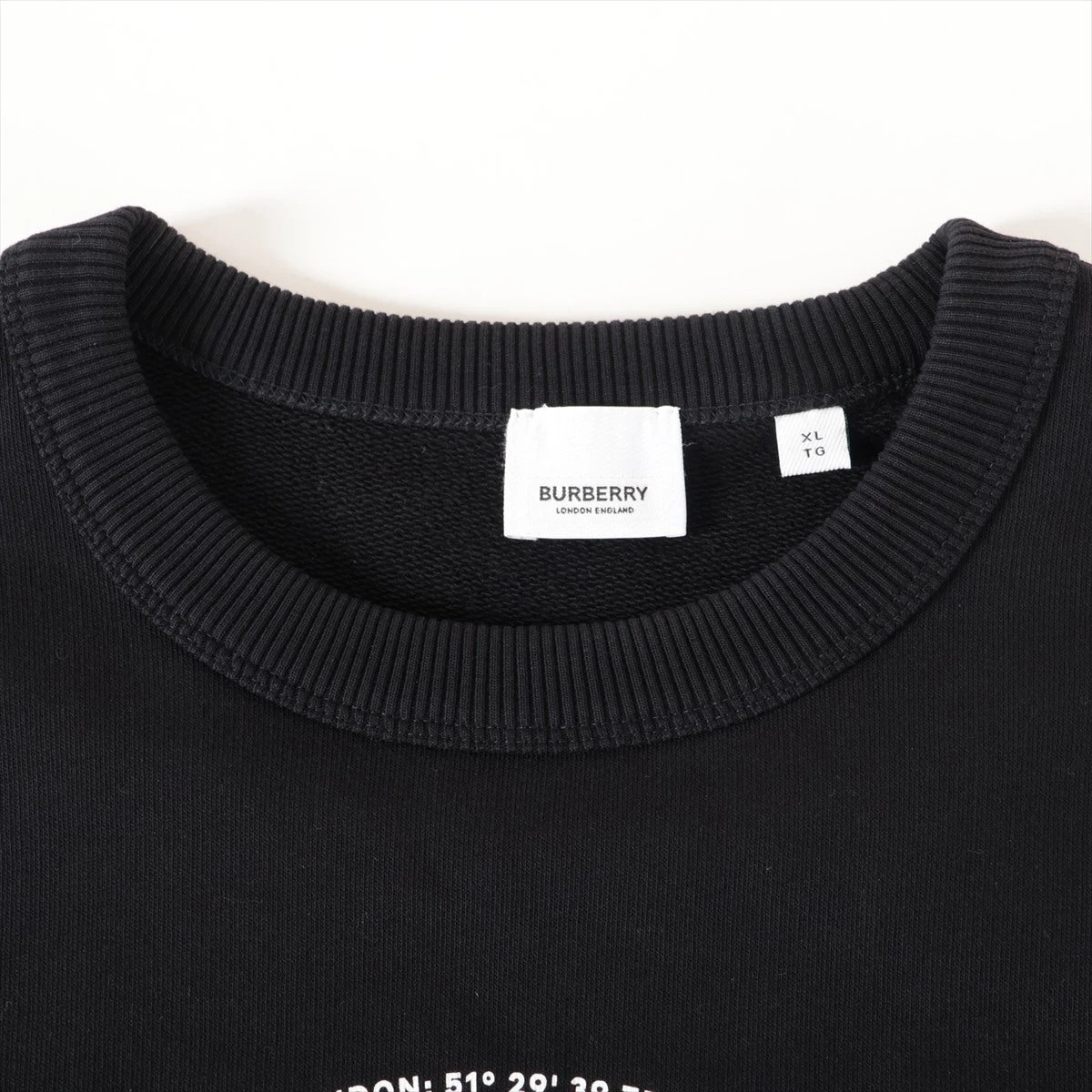 バーバリー ティッシ期 コットン スウェット XL メンズ ブラック 