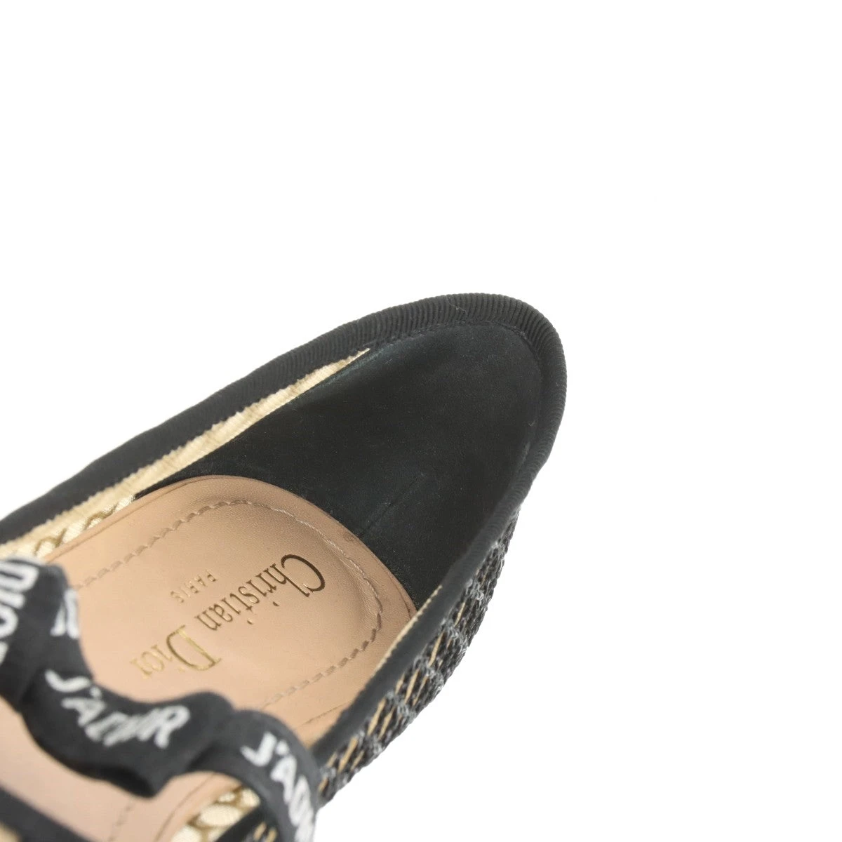 クリスチャンディオール J'ADIOR メッシュ×レザー フラット