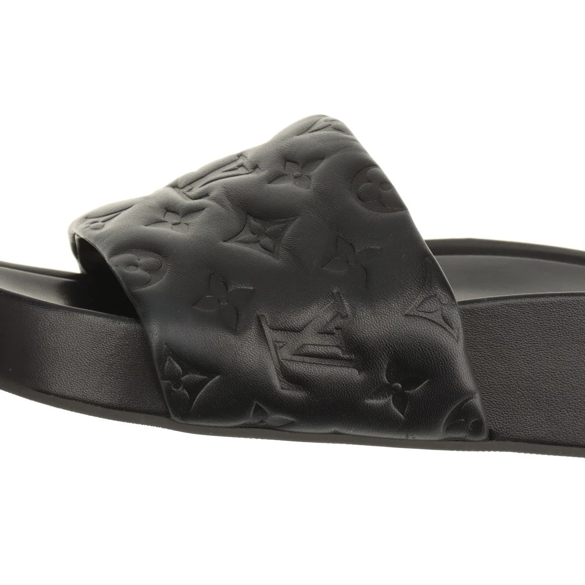 LOUIS VUITTON ブラック厚底サンダル　39 ヴィトン ジャンボライン 20年 レザー サンダル 39 レディース