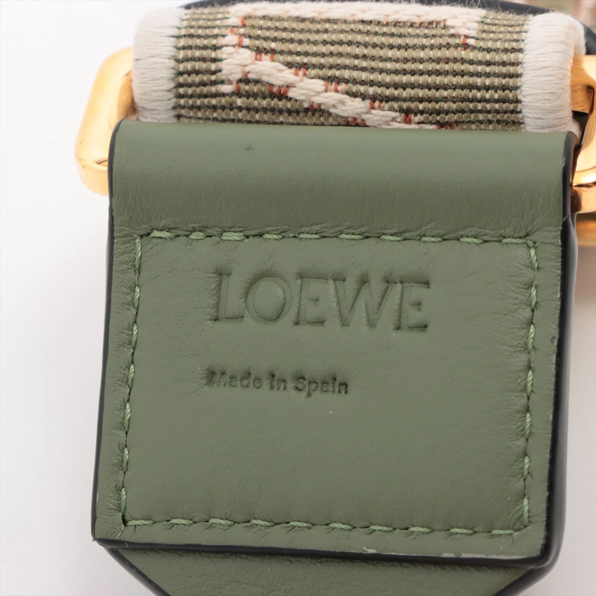 ロエベ アナグラム ショルダーストラップ GP×革×キャンバス カーキ