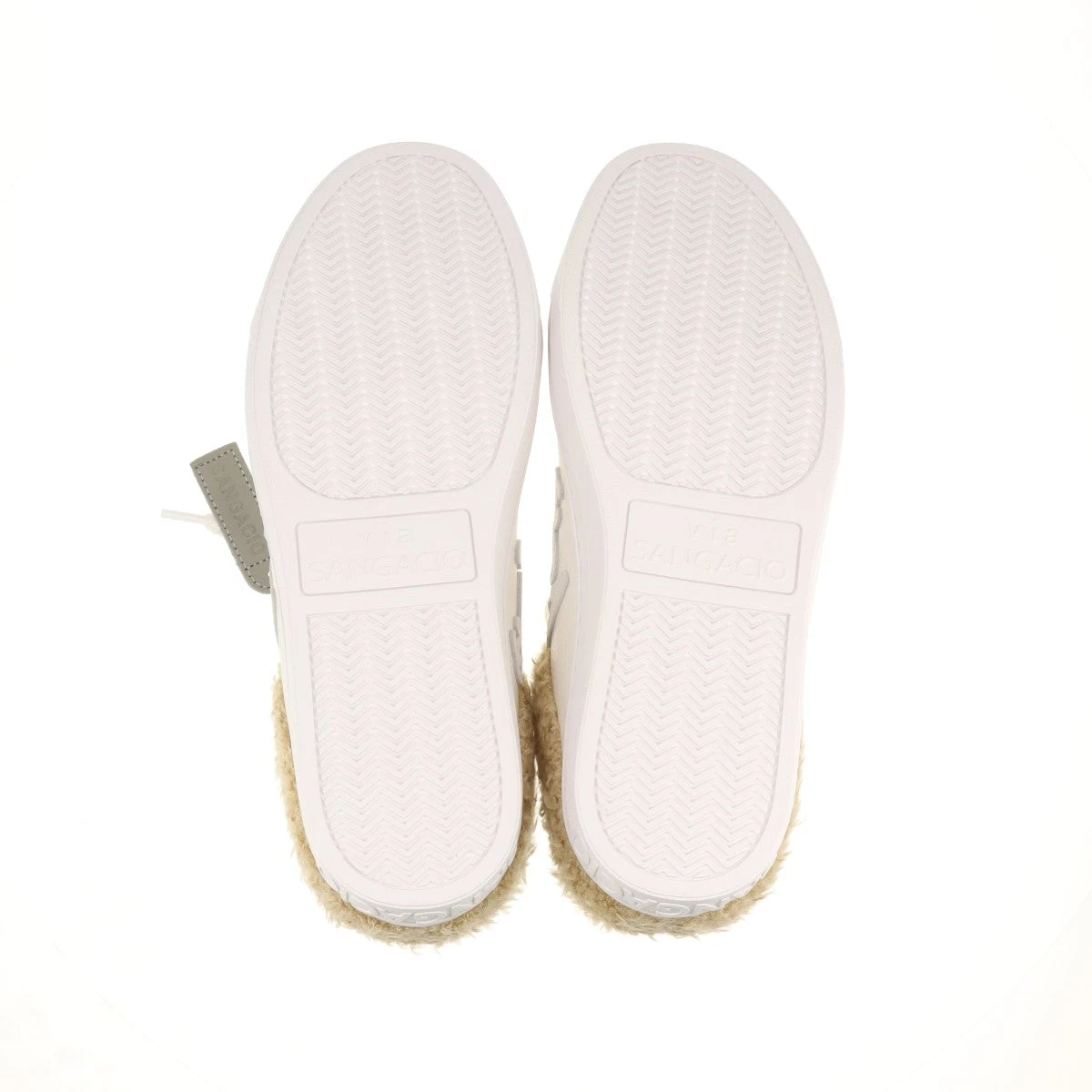 サンガッチョ SABOTS ボア×レザー スニーカー 27cm メンズ ホワイト