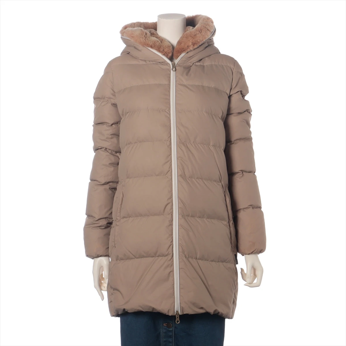 DUVETICA ダウンジャケット レディース 44 ベージュ