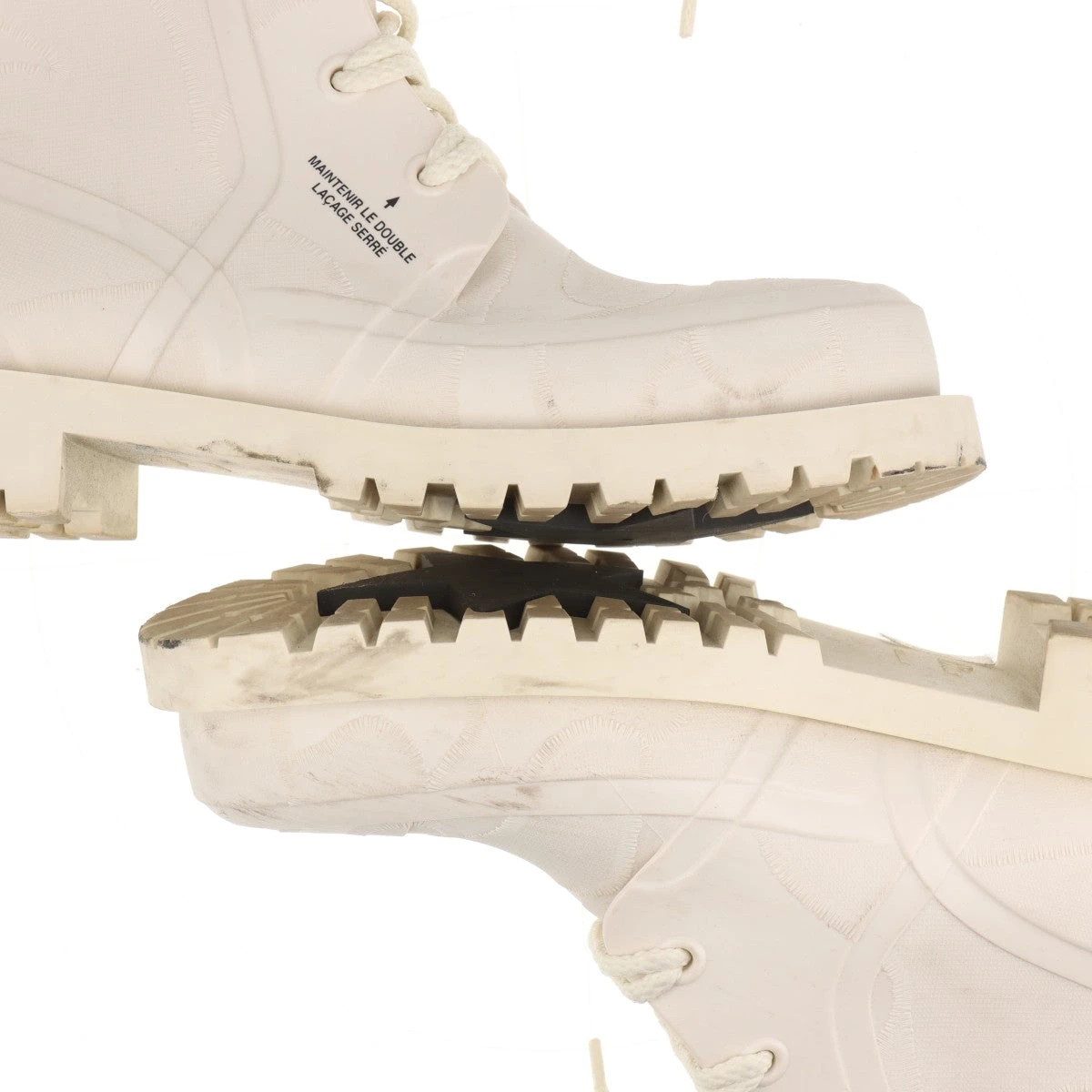 ⭐️希少⭐️クリスチャンディオール⭐️ラバーブーツ⭐️アイボリー⭐️24.5㎝相当⭐️bee ⭐️希少⭐️クリスチャンディオール⭐️ラバーブーツ