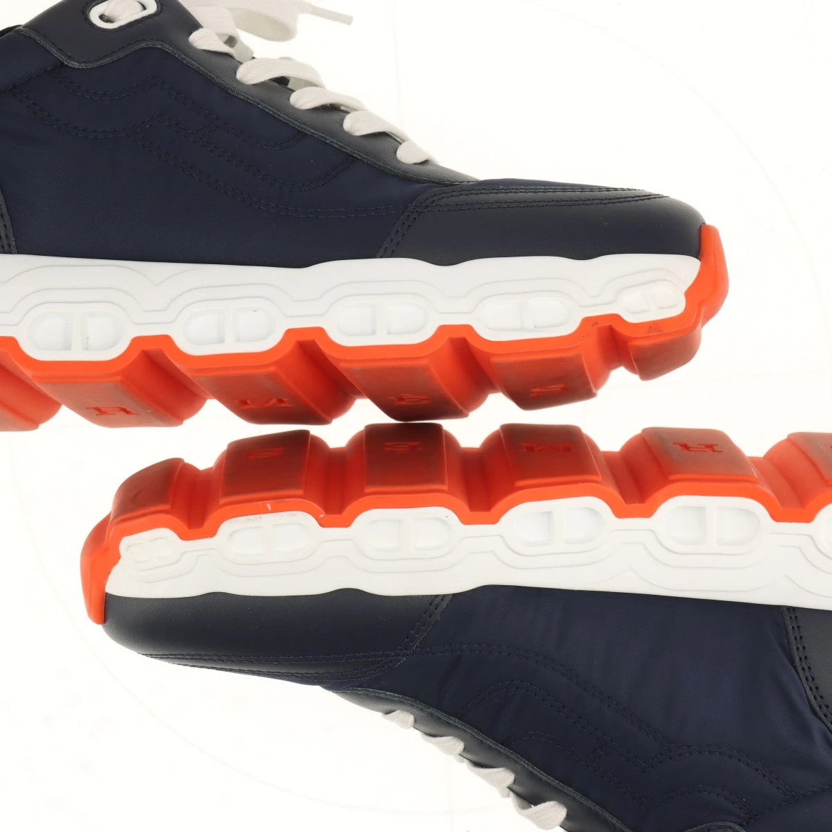 エルメス HERMES スニーカー 40 1/2 レザー×化学繊維×スエード 白×ネイビー×黒 メンズ 靴 エルメス スニーカー インパルス ナイロン⁄レザー メンズ