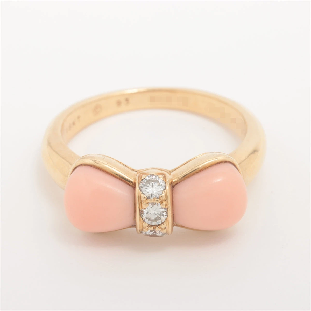 ヴァンクリーフ&アーペル ヌーパピヨン 珊瑚 ダイヤ リング 18Kt(YG