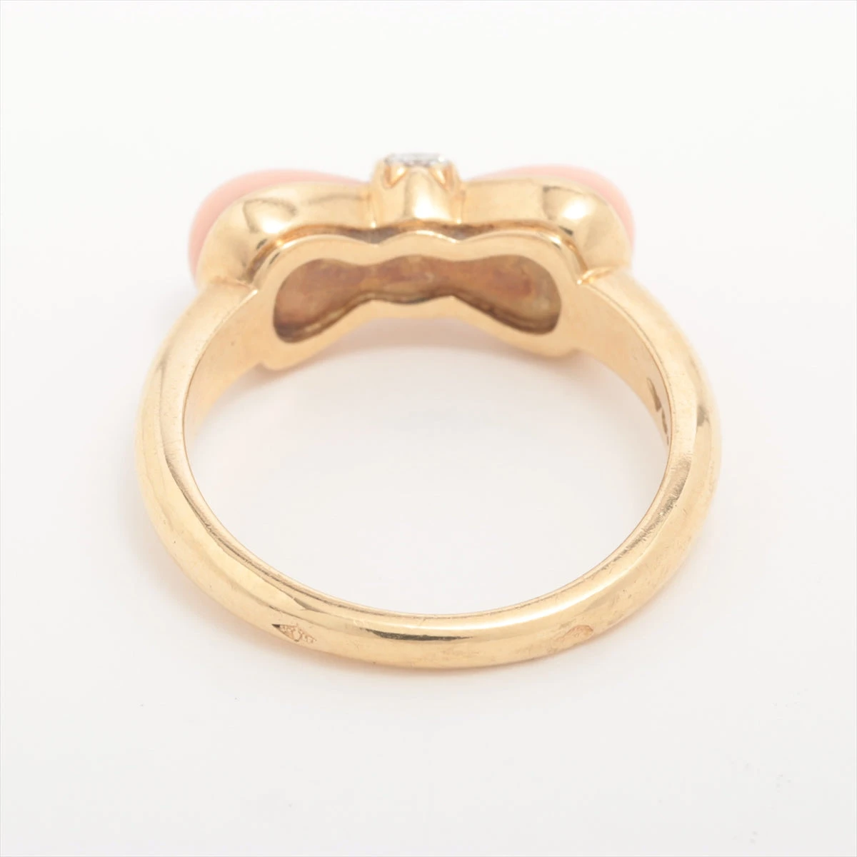 ヴァンクリーフ&アーペル ヌーパピヨン 珊瑚 ダイヤ リング 18Kt(YG 