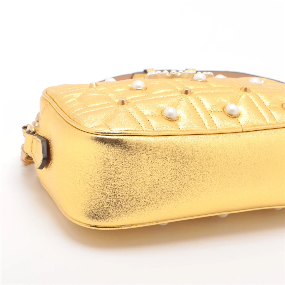 グッチ GGマーモント パール×レザー チェーンショルダーバッグ