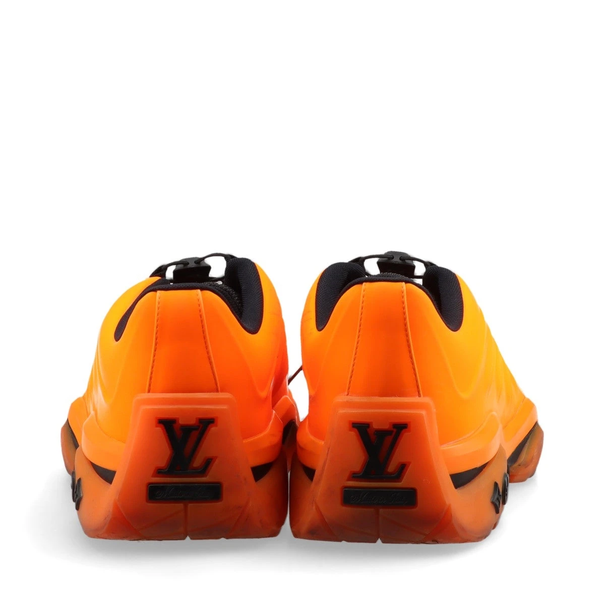 LOUIS VUITTON ルイヴィトン FD0251 ミレニアムライン レザー スニーカー オレンジ メンズ ヴィトン ミレニアムライン 21年 ラバー×ファブリック スニーカー 7.5