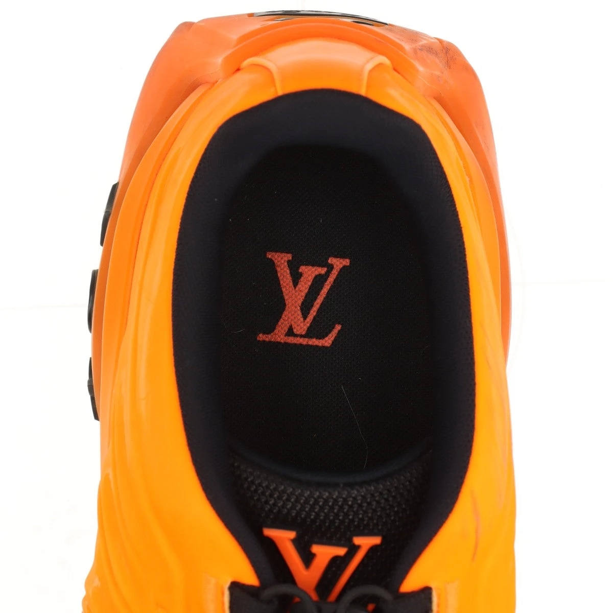 LOUIS VUITTON ルイヴィトン FD0251 ミレニアムライン レザー スニーカー オレンジ メンズ ヴィトン ミレニアムライン 21年 ラバー×ファブリック スニーカー 7.5
