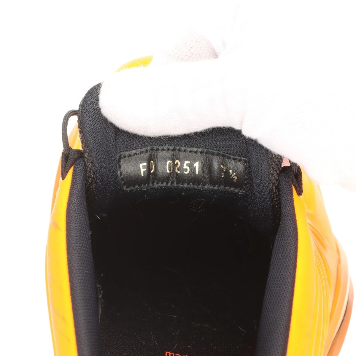 LOUIS VUITTON ルイヴィトン FD0251 ミレニアムライン レザー スニーカー オレンジ メンズ ヴィトン ミレニアムライン 21年 ラバー×ファブリック スニーカー 7.5