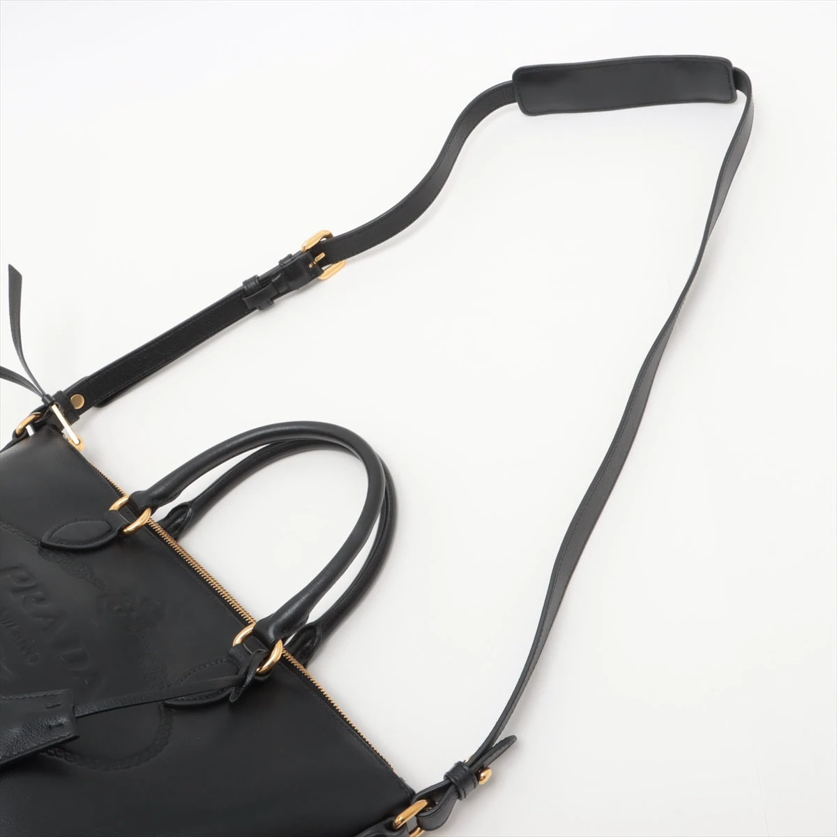 プラダ レザー 2WAYトートバッグ ブラック 1BA104 A3483143