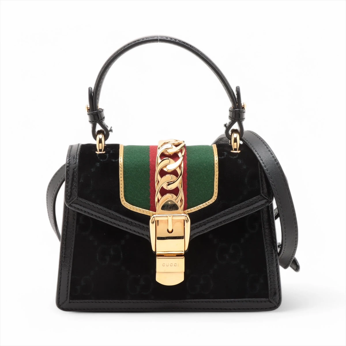 GUCCI グッチ　シルヴィ　GGベルベット　ハンドバッグ　ショルダーバッグ GUCCI 〔シルヴィ〕ショルダーバッグ ベルベット