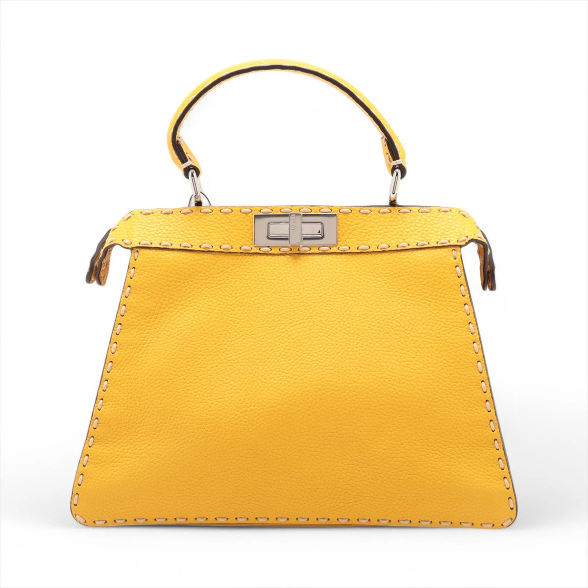 FENDI 2WAYバッグ マイクロ ピーカブー ハンドバッグ イエロー AB フェンディ セレリア ピーカブー アイシーユー ミディアム