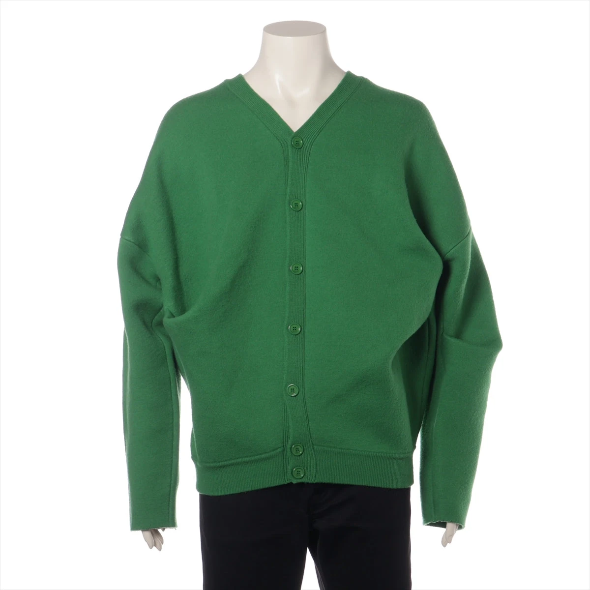 ロエベ コットン×ウール カーディガン M メンズ グリーン H526Y16K46