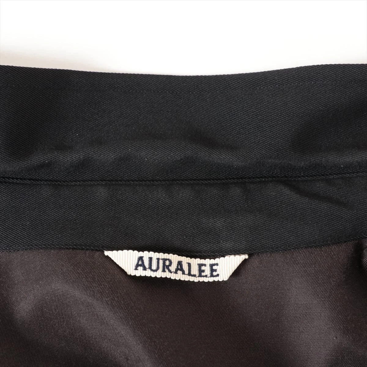 オーラリー 19AW ウール シャツ 3 メンズ ブラック A9AS03MX 襟スレ有 