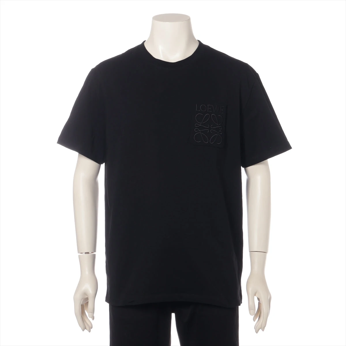 ロエベ アナグラム コットン Tシャツ M メンズ ブラック