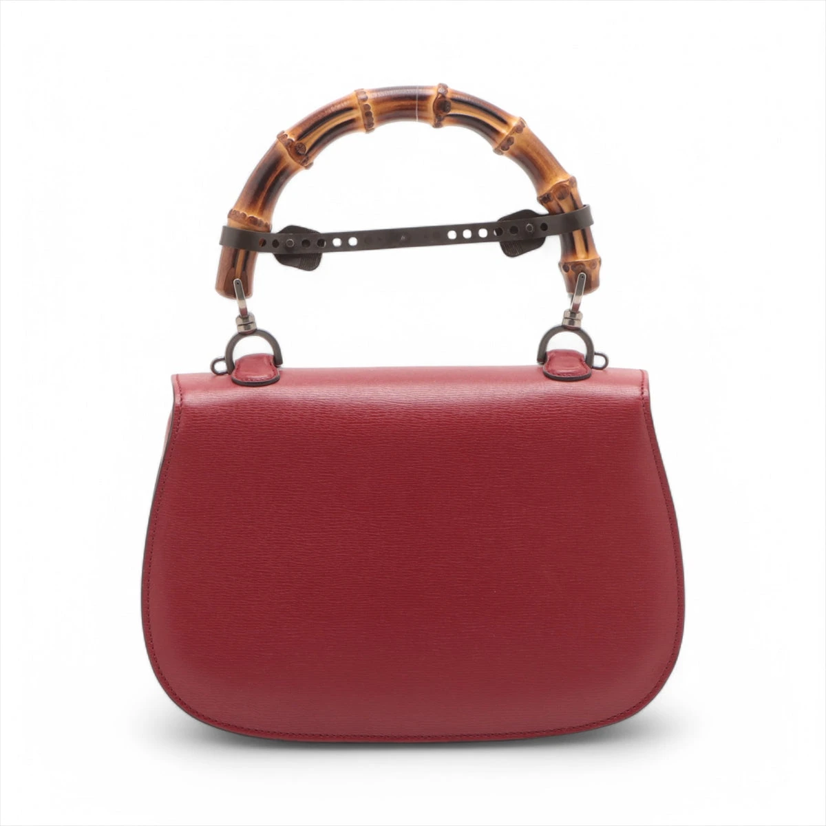 オールドグッチ バンブー レザー ミニ ハンドバッグ レッド GUCCI ほぼ未使用 グッチ オールドグッチ バンブー カーフ