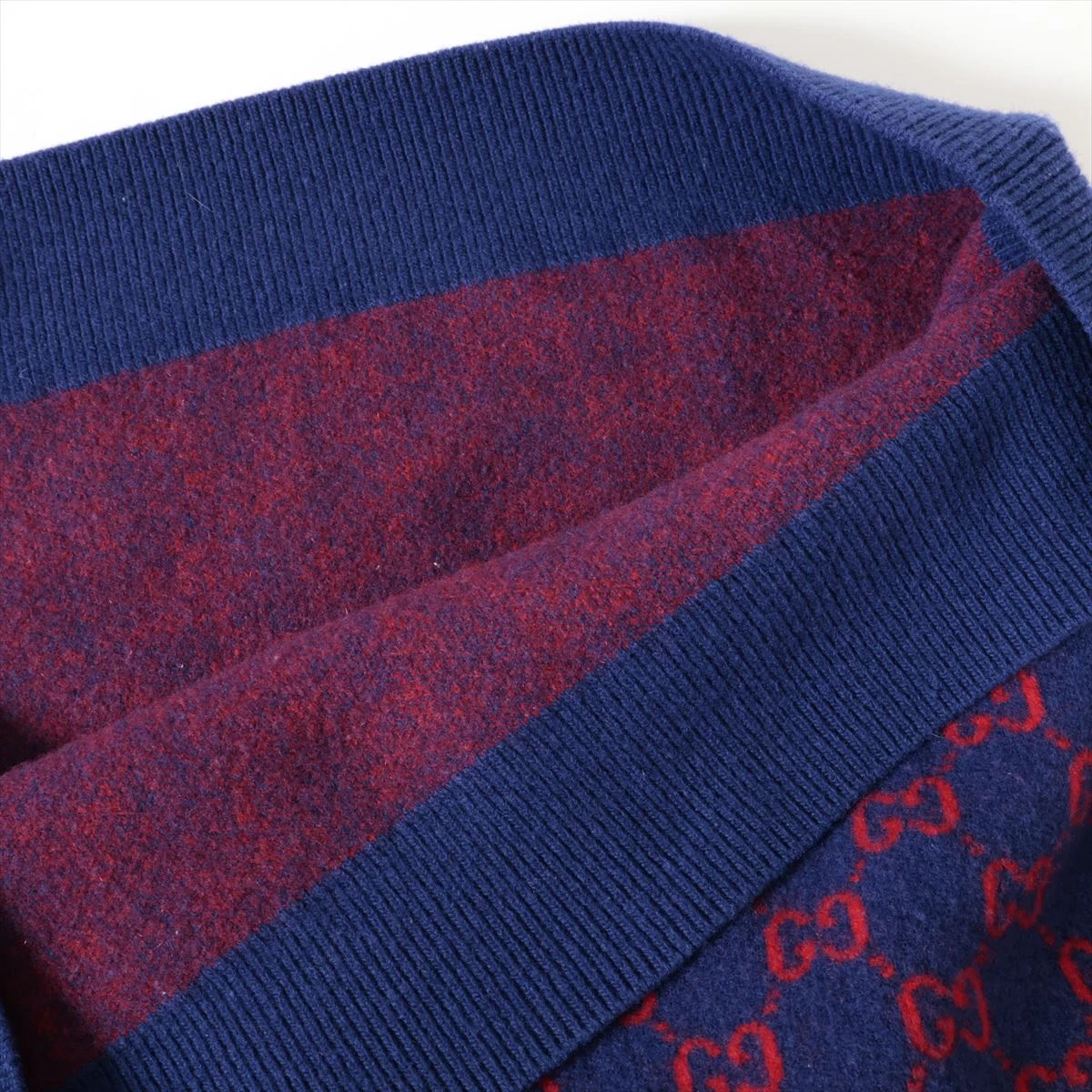 グッチ GGジャカード 20SS ウール×カシミヤ ニット L メンズ ブルー