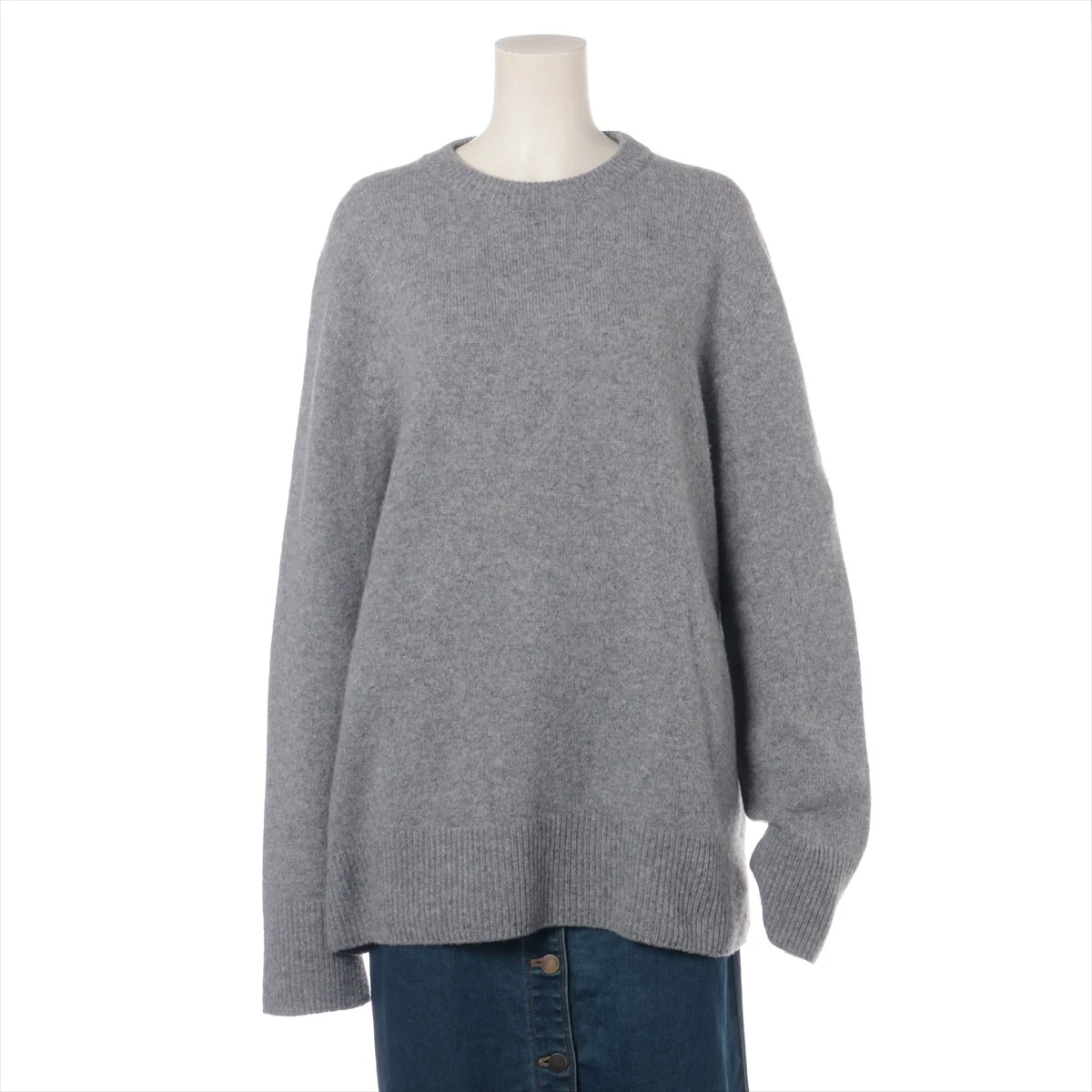 ザロウ ウール×カシミヤ ニット XS レディース グレー 5582Y184