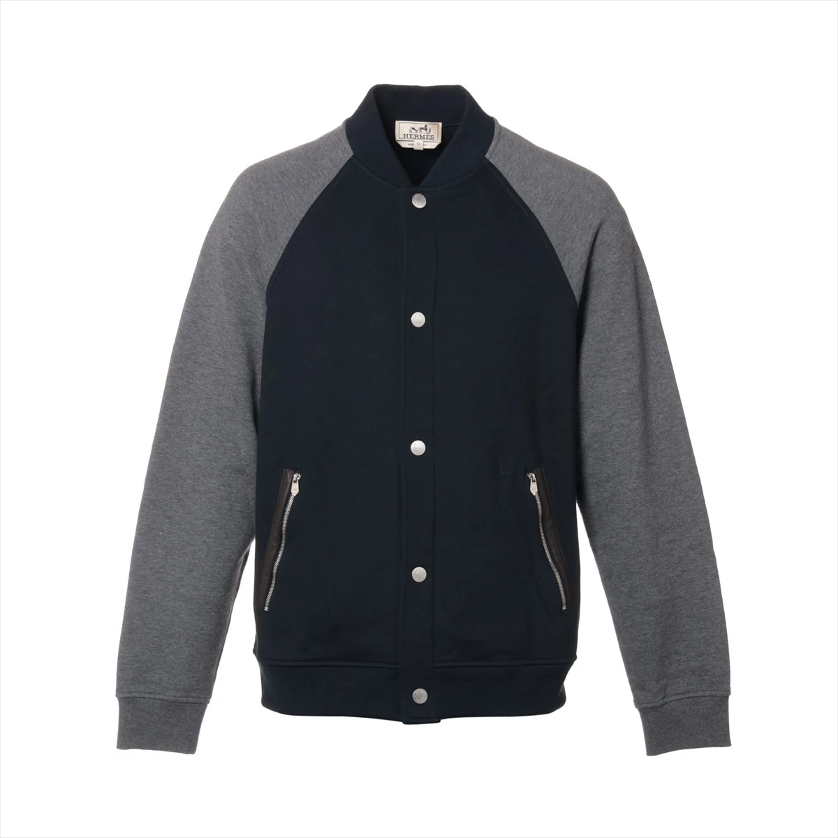 エルメス セリエ 22SS コットン×カシミヤ ブルゾン M メンズ グレー 