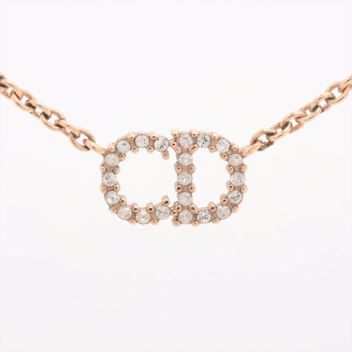 極美品 Dior CLAIR D LUNE ネックレス ゴールド ラインストーン ディオール Clair D Lune クレール ディー リュヌ ネックレス GP