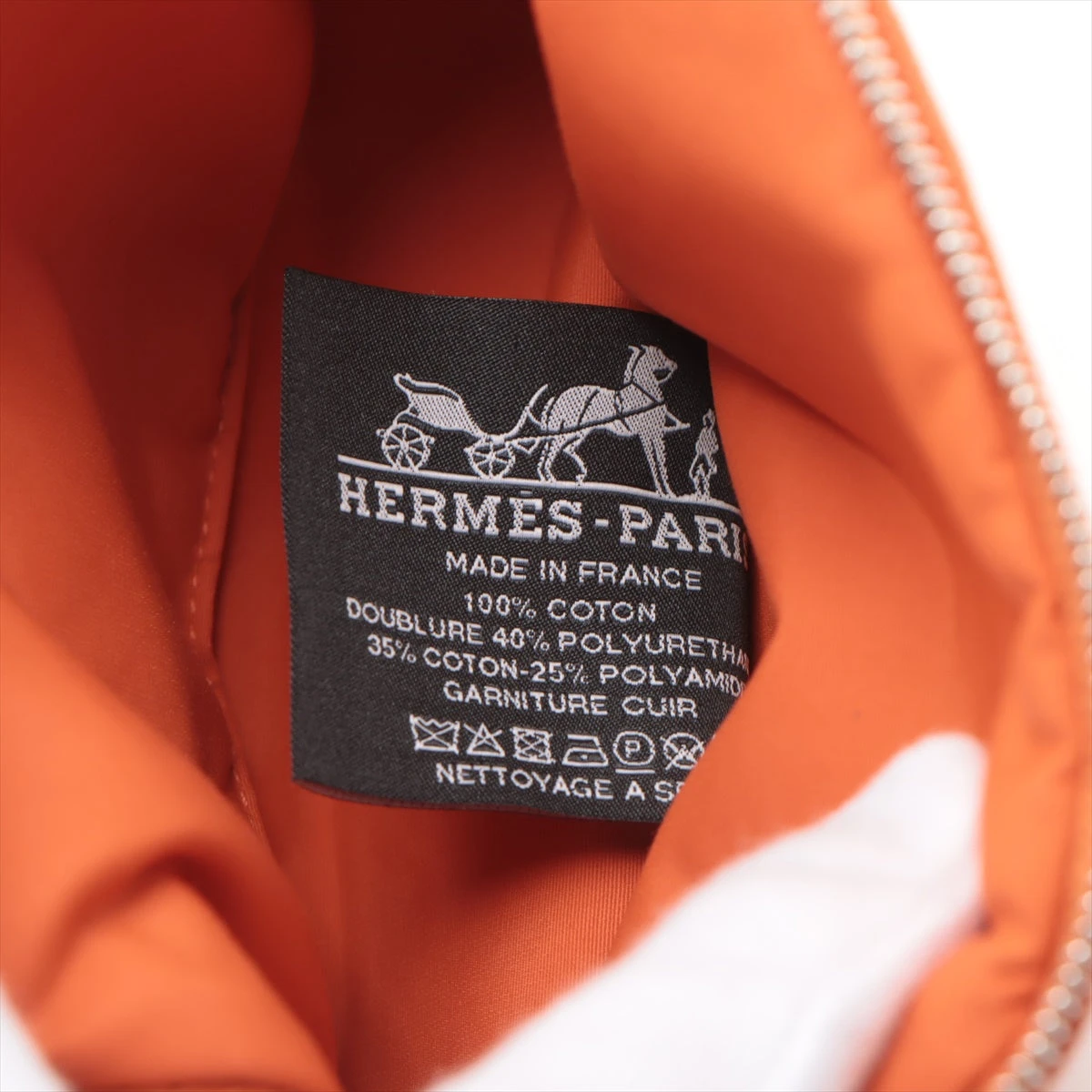HERMÉS オレンジ キャンバスポーチ HERMES エルメス ポーチ ボリードポーチ キャンバス レザー